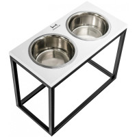 Миски для собак на подставке Harley and Cho Dinner White wood + Black Миски для собак на подставке Harley and Cho Dinner White wood + Black