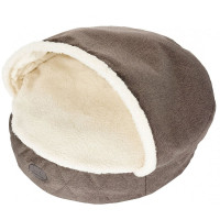 Лежак з капюшоном для собак і кішок Harley and Cho Cover Brown