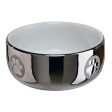 Миска керамічна для кішок Trixie, срібло / біла 0,3 л (24799) Миска керамічна для кішок Trixie, срібло / біла 0,3 л (24799)