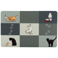Килимок під миски для котів Trixie Patchwork, 44 х 28 см сірий (24579)