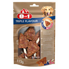 Ласощі для собак 8in1 Triple Flavour Крильця, 6 шт, 113 г, (661434/144663)