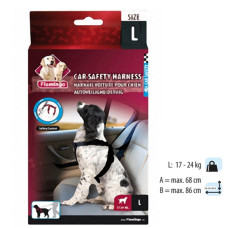 Шлея в автомобіль для собак Flamingo Car Safety Harness 17-24 кг, 68-86 см
