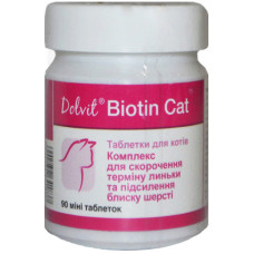 Вітаміни для шкіри і шерсті котів Dolfos Dolvit Biotin Cat, 90 табл