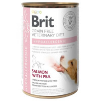 Вологий корм для собак з харчовою алергією або непереносимістю Brit VetDiets Hypoallergenic, 400 г (лосось та горошок) Вологий корм для собак з харчовою алергією або непереносимістю Brit VetDiets Hypoallergenic, 400 г (лосось та горошок)