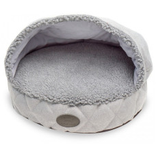 Лежак з капюшоном для собак і кішок Harley and Cho Cover Silver