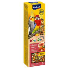 Ласощі для середніх папуг Vitakraft Kracker Original + Almonds and Fig 180 г / 2 шт (мигдаль і рис) (21289)