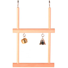 Гойдалки з дзвіночком для папуг Trixie дерев'яні подвійні (5822)