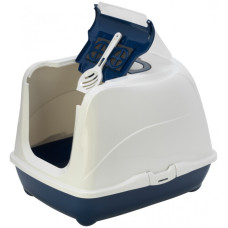 Закритий туалет для котів Moderna Flip Cat з відкидною кришкою чорничний