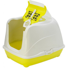 Закритий туалет для котів Moderna Flip Cat з відкидною кришкою лимонний