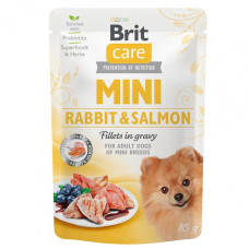 Вологий корм для собак Brit Care Mini pouch 85 г філе в соусі (лосось і кролик) (100218/4432)