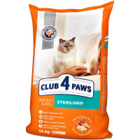 Сухий корм для дорослих стерилізованих котів Клуб 4 Лапи Premium, 14 кг Сухий корм для дорослих стерилізованих котів Клуб 4 Лапи Premium, 14 кг