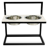 Миски для собак на подставке с регулируемой высотой Lift White Stone + Black Миски для собак на подставке с регулируемой высотой Lift White Stone + Black