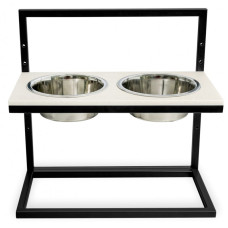 Миски для собак на підставці з регульованою висотою Lift White Stone + Black Миски для собак на підставці з регульованою висотою Lift White Stone + Black