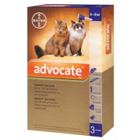 Капли от блох, клещей и глистов для кошек 4-8 кг Bayer Advocate, 3 пипетки