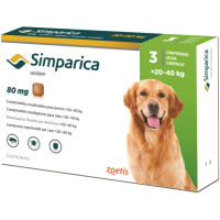 Симпарика для крупных собак от 20 до 40 кг, 3 таблетки