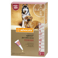 Капли от блох и клещей для собак 10-25 кг Bayer Advocate, 3 пипетки