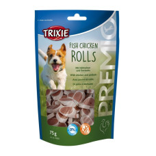Ласощі для собак Trixie Premio Chicken and Pollock Rolls курка / лосось, 75 гр (31535) Ласощі для собак Trixie Premio Chicken and Pollock Rolls курка / лосось, 75 гр (31535)
