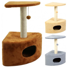 Когтеточка для котів Природа Д11у з будкою кутова Когтеточка для котів Природа Д11у з будкою кутова