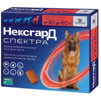 Таблетки від бліх і кліщів для собак від 30 до 60 кг NexGard Spectra, 3 таблетки Таблетки від бліх і кліщів для собак від 30 до 60 кг NexGard Spectra, 3 таблетки