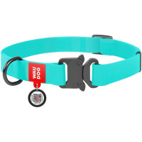 Ошейник для собак WAUDOG Waterproof с QR-паспортом, светящийся, металлическая пряжка-фастекс