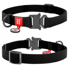 Нашийник для собак WAUDOG Waterproof з QR-паспортом, водостійкий, металева пряжка-фастекс, чорний Нашийник для собак WAUDOG Waterproof з QR-паспортом, водостійкий, металева пряжка-фастекс, чорний