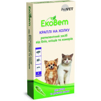 Капли от блох и клещей ЕкоВет для котов и малых пород собак, 4 пипетки (PR241110)