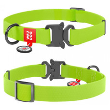 Нашийник для собак WAUDOG Waterproof з QR-паспортом, водостійкий, металева пряжка-фастекс, зелений Нашийник для собак WAUDOG Waterproof з QR-паспортом, водостійкий, металева пряжка-фастекс, зелений