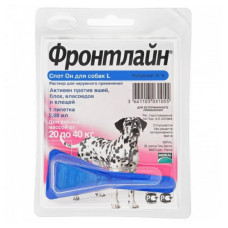 Краплі від бліх і кліщів для собак від 20 до 40 кг (L) Frontline Спот Он (25486) Краплі від бліх і кліщів для собак від 20 до 40 кг (L) Frontline Спот Он (25486)