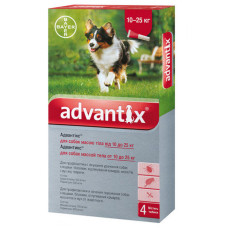 Краплі від бліх і кліщів для собак 10-25 кг Bayer Advantix, 4 піпетки Краплі від бліх і кліщів для собак 10-25 кг Bayer Advantix, 4 піпетки