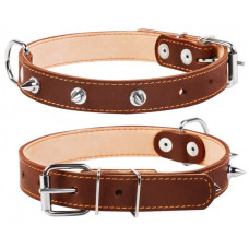 Нашийник для собак Collar подвійний з шипами 25 мм, 38-50 см, коричневий (02426) Нашийник для собак Collar подвійний з шипами 25 мм, 38-50 см, коричневий (02426)