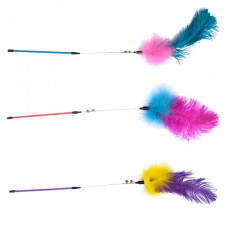 Паличка GimCat з дзвіночками і великими пір'ям для кішок, 48 см (G-80703) Паличка GimCat з дзвіночками і великими пір'ям для кішок, 48 см (G-80703)