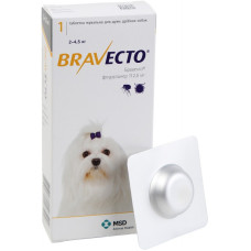 Таблетки від бліх і кліщів для собак Bravecto від 2 до 4,5 кг, 1 таблетка