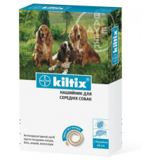 Нашийник антиблошиний для собак Bayer Кілтікс середній 48 см Нашийник антиблошиний для собак Bayer Кілтікс середній 48 см