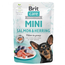 Вологий корм для собак Brit Care Mini pouch 85 г філе в соусі (лосось і оселедець) (100219/4449)