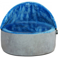 Самосогревающийся домик-лежак для кошек и собак KH Kitty Hooded S сине-серый (2996)