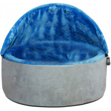 Самосогреваются будиночок-лежак для котів і собак KH Kitty Hooded S синьо-сірий