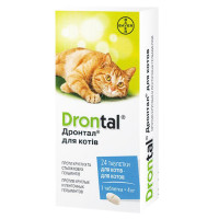 Антигельминтное засіб для котів Bayer Дронтал, 24 таблетки