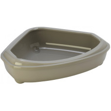 Кутовий туалет для котів Moderna Cozy з бортиком теплий сірий