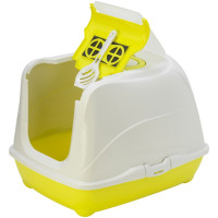 Закритий туалет для котів Moderna Flip Cat Jumbo з відкидною кришкою лимонний