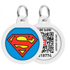 Адреснік для собак WAUDOG Smart ID з QR-паспортом, преміум, Супермен-герой (0625-1009)