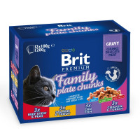 Влажный корм для кошек Brit Premium Cat Family Plate pouches 1200 г (ассорти из 4 вкусов «Семейная тарелка») (100278 /506255)