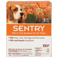 Капли от блох, клещей и комаров для собак Sentry весом от 7 до 15 кг, 1 пипетка (23630)